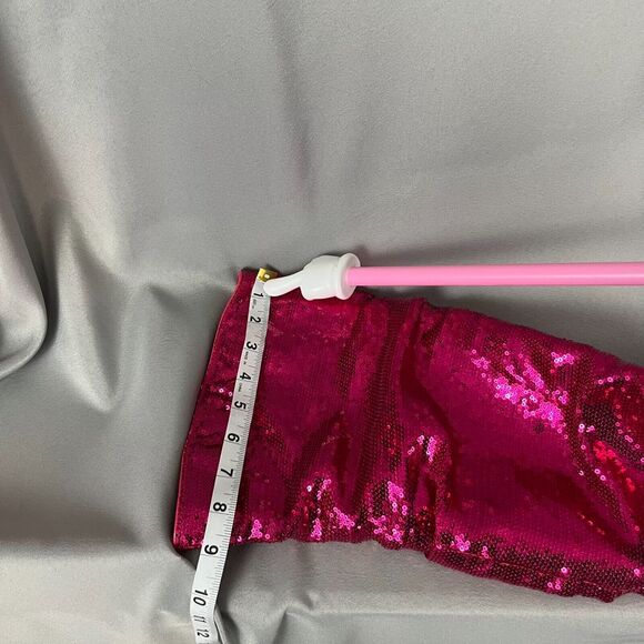 Womens Knee High Boots 6 Metallic Pink Sequin Pointed Toe Stiletto Heel Side Zip - Picture 10 of 11